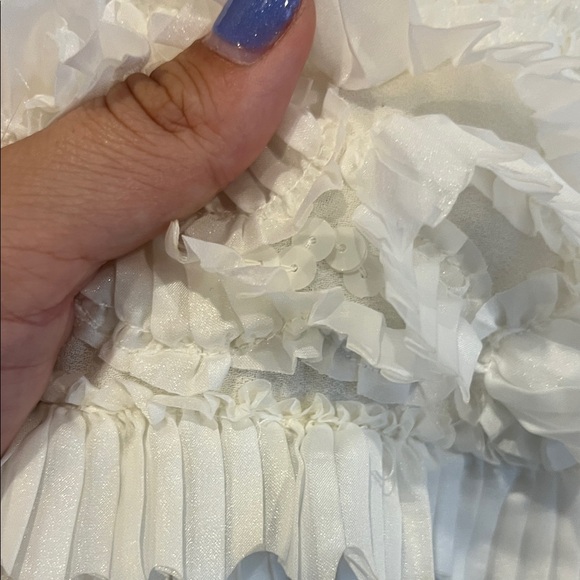 ASOS White Pleated Ruffle Blouse - Picture 4 of 4